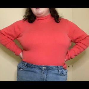 Jeanne Pierre Orange Mock Neck Sweater